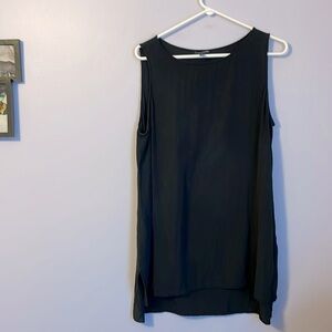 Eileen Fisher Silk Black Mini Shift Dress or Tunic size L